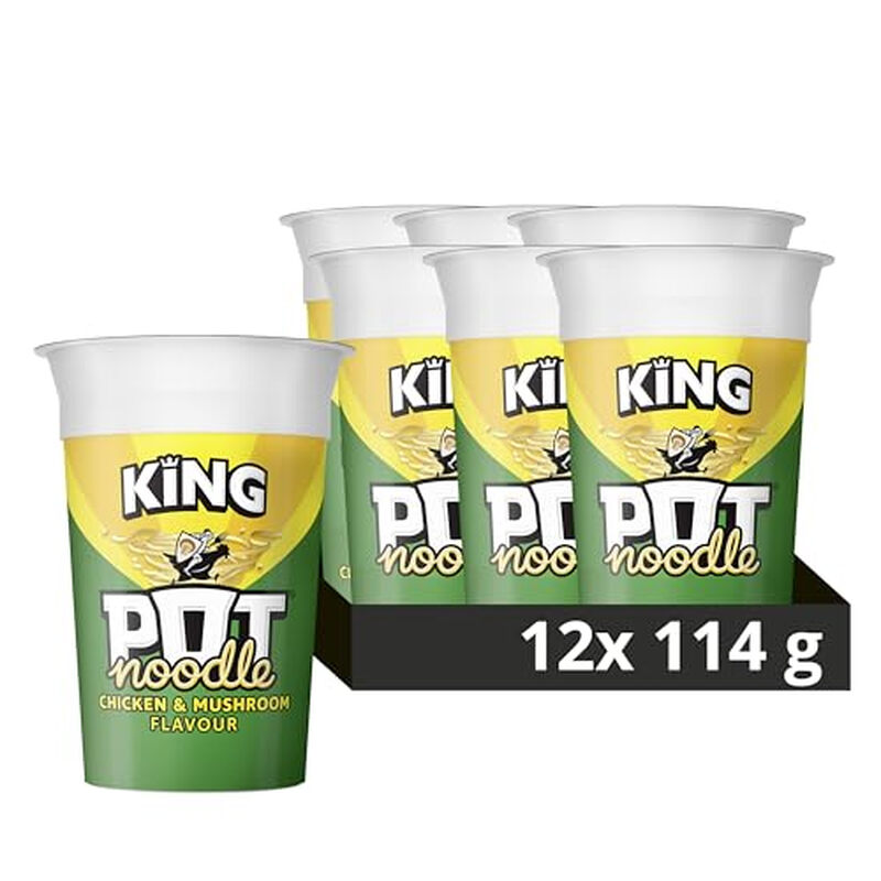 Pot Noodle Chicken & Mushroom King Pot 114G (Pack Of 12)