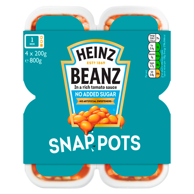Beanz No Sugar Snap Pots 4 x 200g