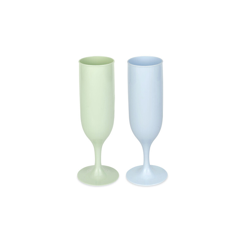 Reusable Champagne Flute - Green Or Blue