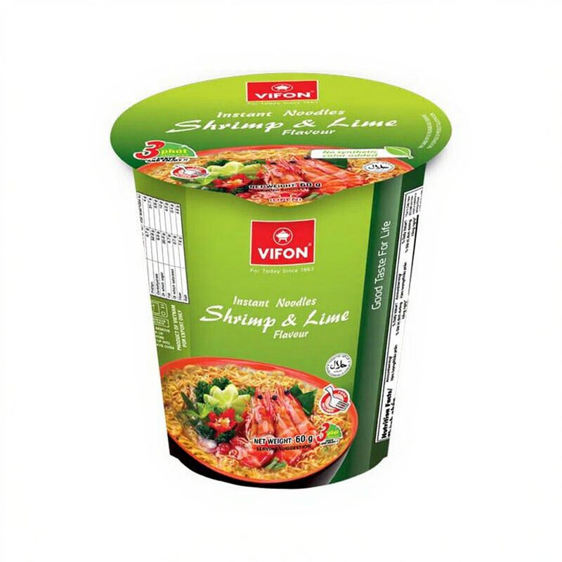 Vifon Instant-Nudeln im Becher Garnelen & Limetten Geschmack 60g