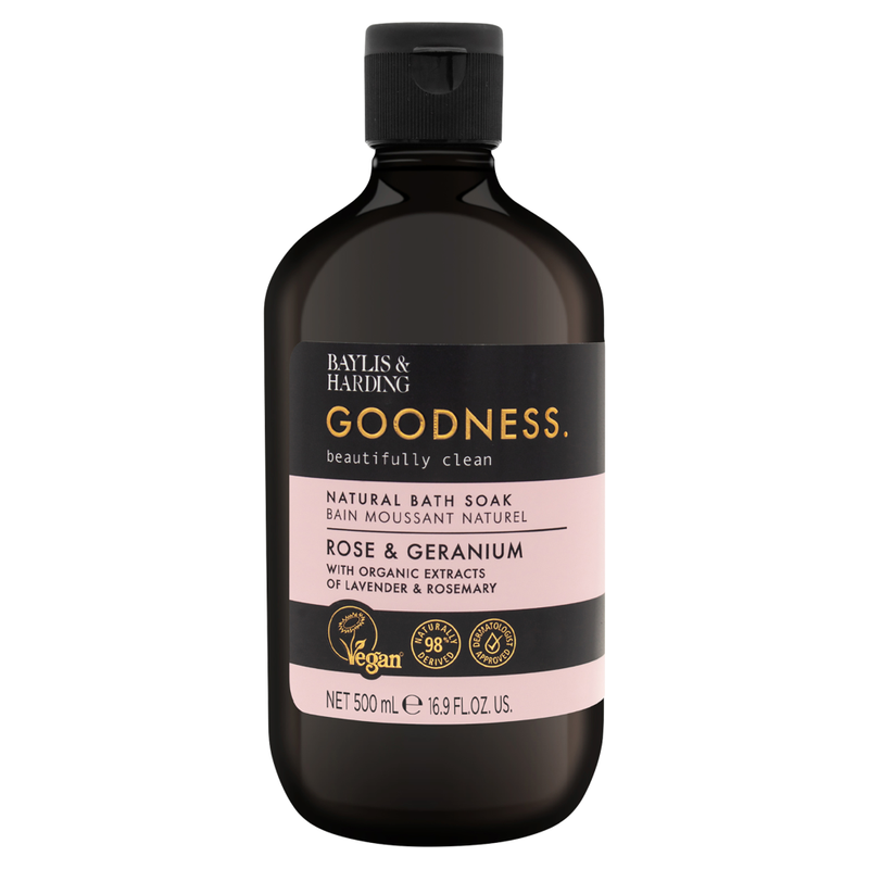 Goodness Rose & Geranium Natural Bath Soak 500ml