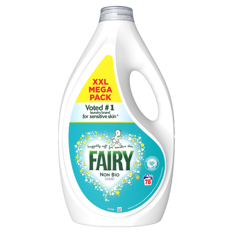 Fairy Non Bio Fairy Liquid Detergent, Non Bio, Sensitive Skin, 78 Washes, 2.418L