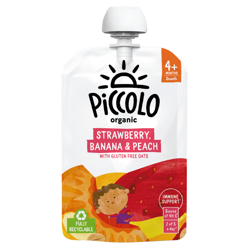 Organic Strawberry, Banana & Peach Smooth 4+ Months 100g