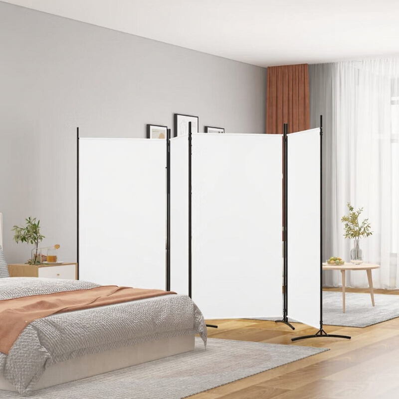 Vida vidaXL Diviseur de chambre à 4 panneaux Blanc 346x180 cm Toile
