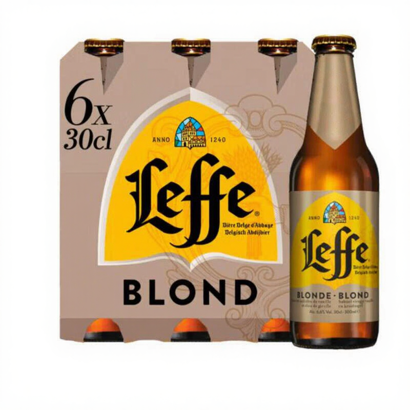 Leffe blond Belgisch abdijbier - 6 x 300 ml