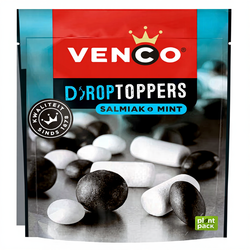 Venco Droptoppers Salmiak&Munt - 225 g