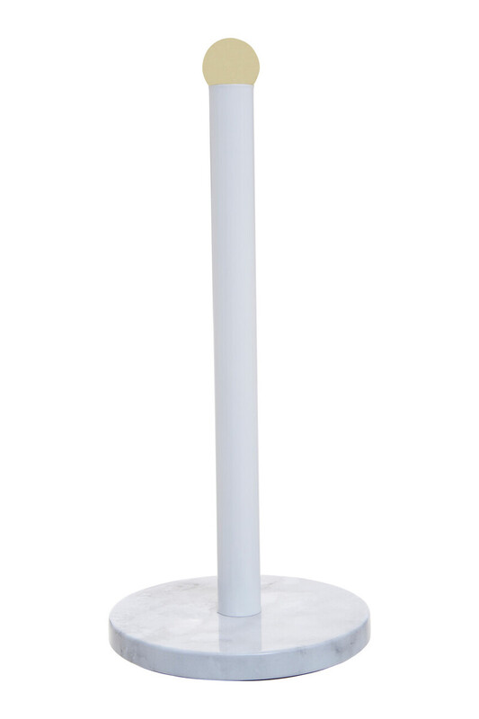 White Marble Effect Kitchen Roll Holder