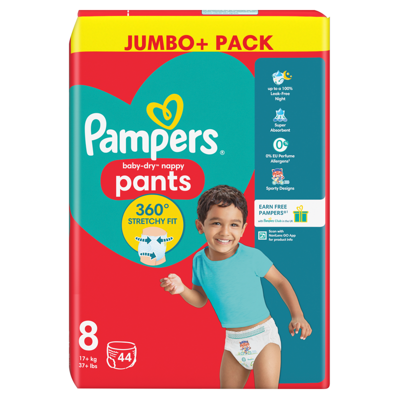 Baby-Dry Nappy Pants Size 8 44 Pack Jumbo+ Pack