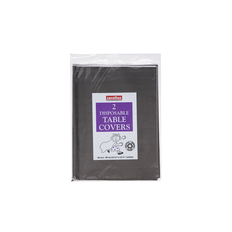 Black Square Paper Tablecover, 90 x 90cm, pack of 2