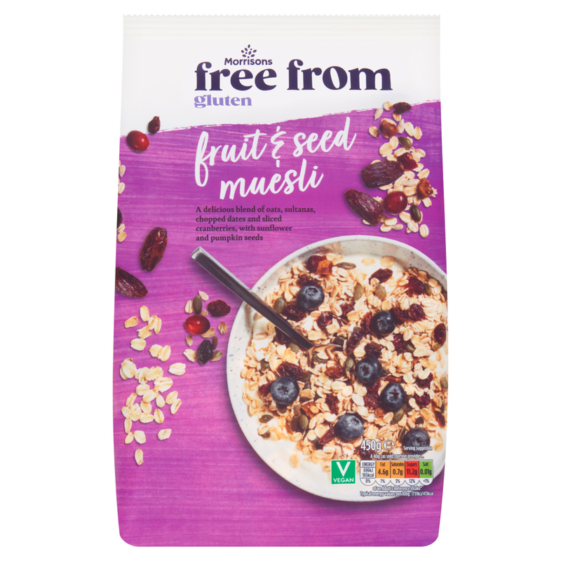 Morrisons Fruit And Seeds Gluten Free Muesli 450G