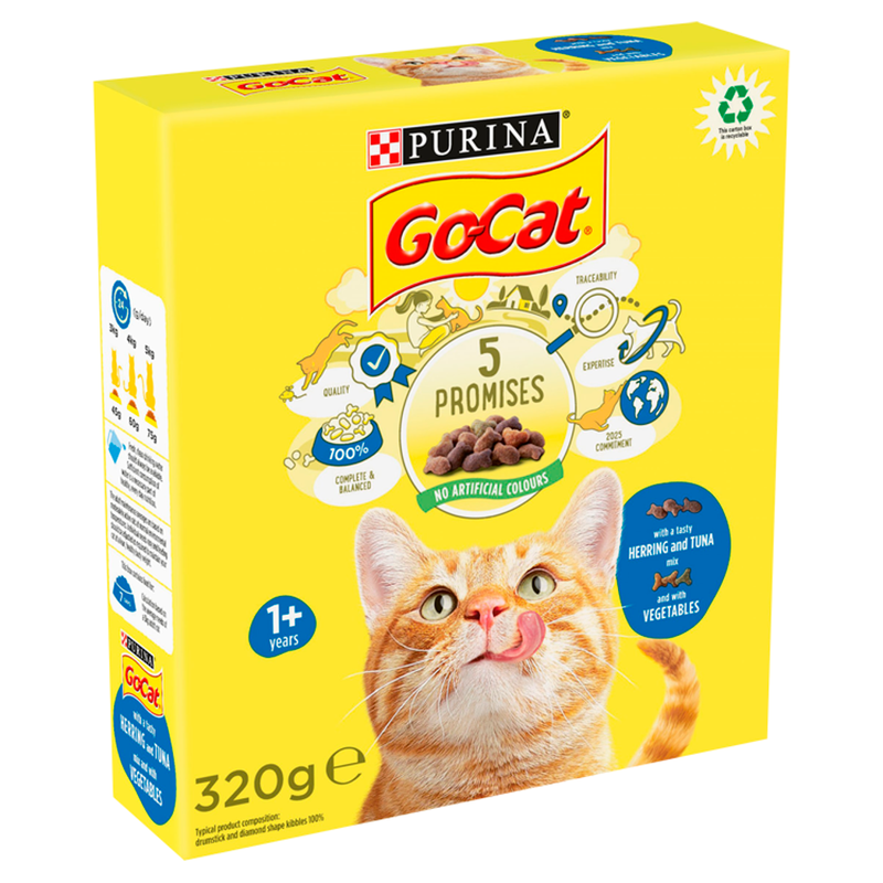 with Herring and Tuna Mix with Vegetables Dry Cat Food 320g