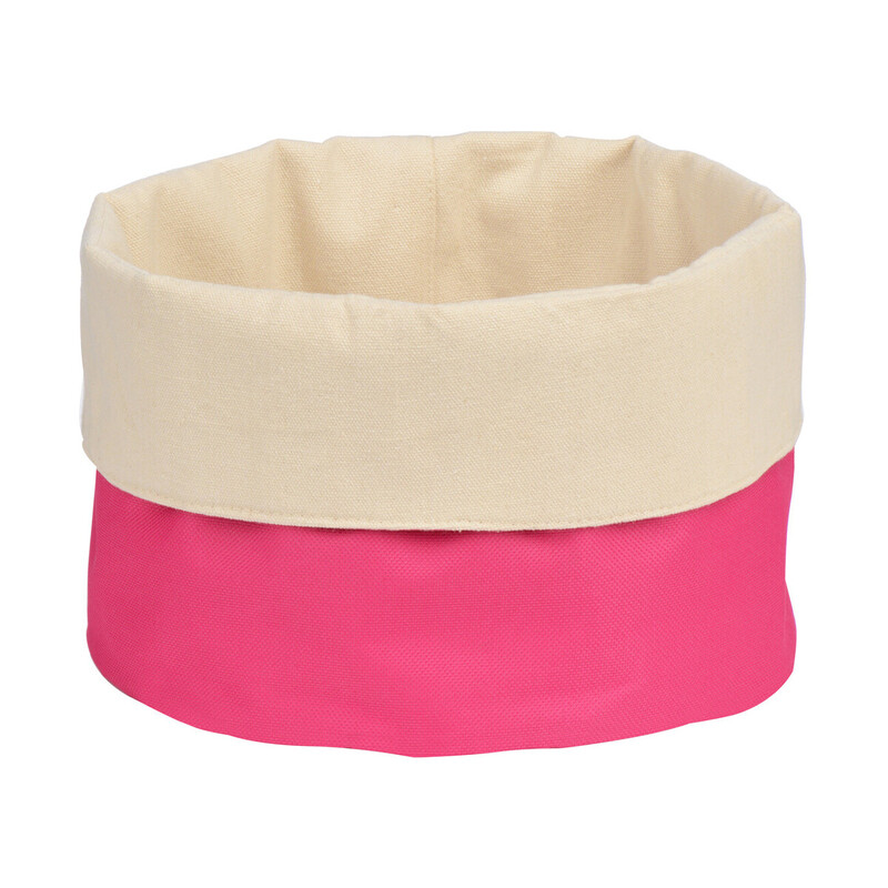 Hot Pink And Pink Cream Folded Design Bread Basket
