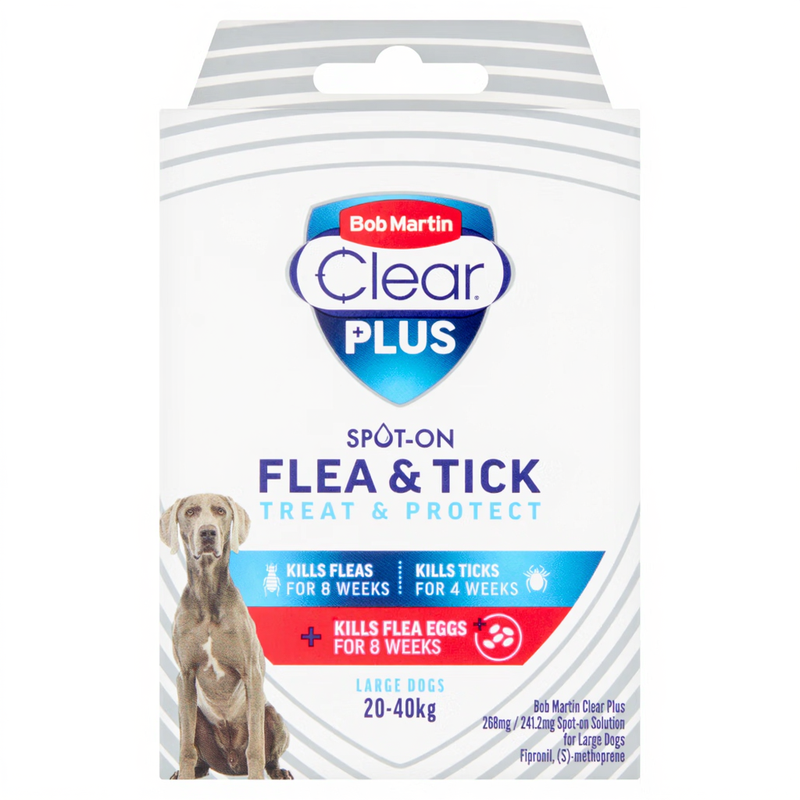 Clear Plus 268mg / 241.2mg Spot-On Solution for Large Dogs Fipronil 1 Pipette