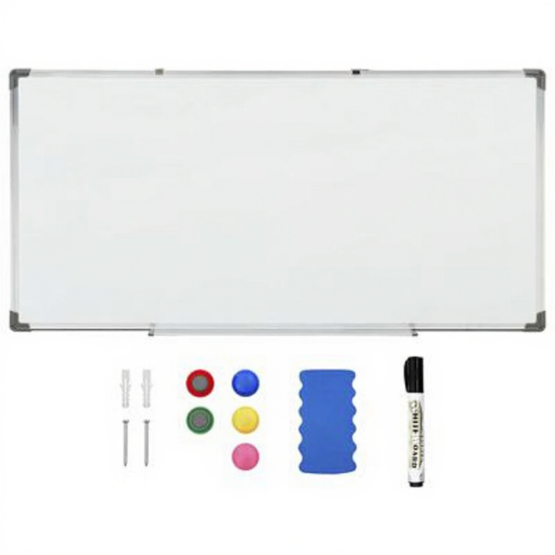 idaXL Whiteboard magnetisch 110x60 cm staal wit