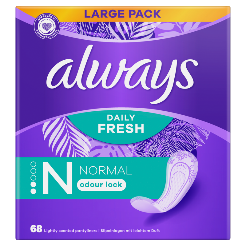 Daily Fresh Normal Panty Liners Odour Lock 68 Pads