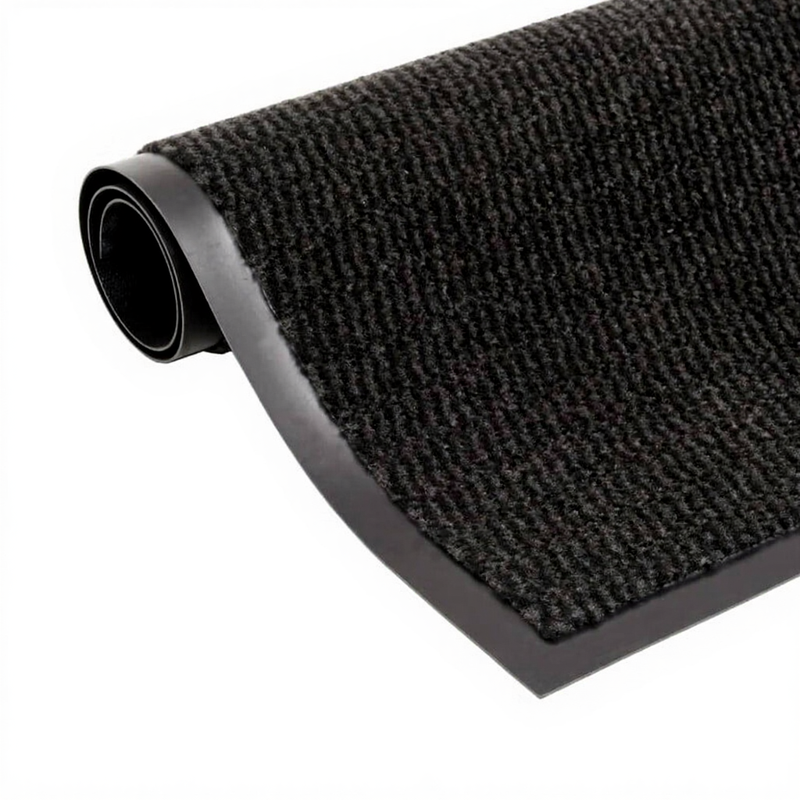 vidaXL Droogloopmat rechthoekig getuft 120x180 cm zwart