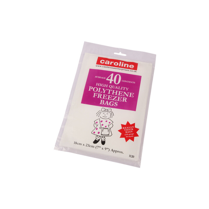 Freezer Bags, 18 x 23cm, pack of 40