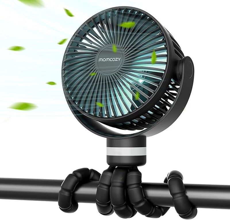 Portable Stroller Fan, 8000mAh Large Capacity, 27H Runtime, Detachable 4 Wind Speeds,