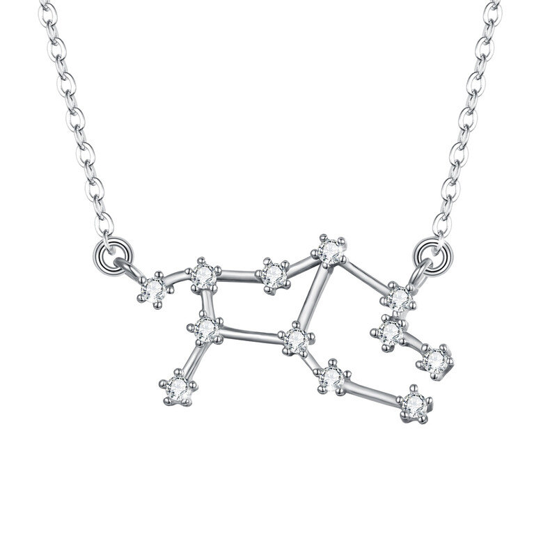 Virgo Zodiac Constellation Cubic Zirconia Necklace