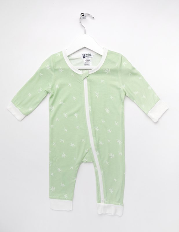 Babygrow 12-18 Months Green Bamboo Print