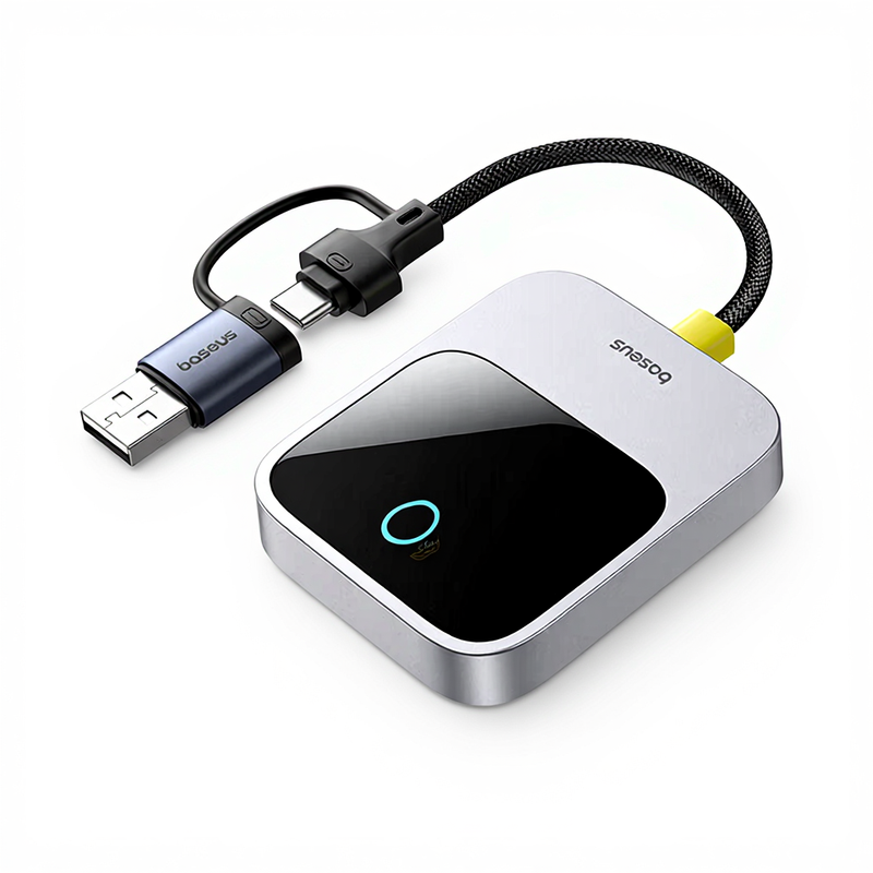 Baseus SafeJourney Series Draadloze CarPlay Adapter Space Grey