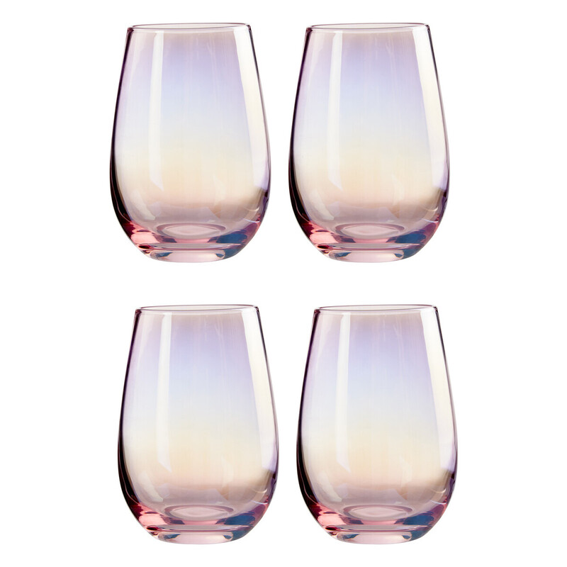 Frosted Deco Set Of 4 Hi Ball Glasses