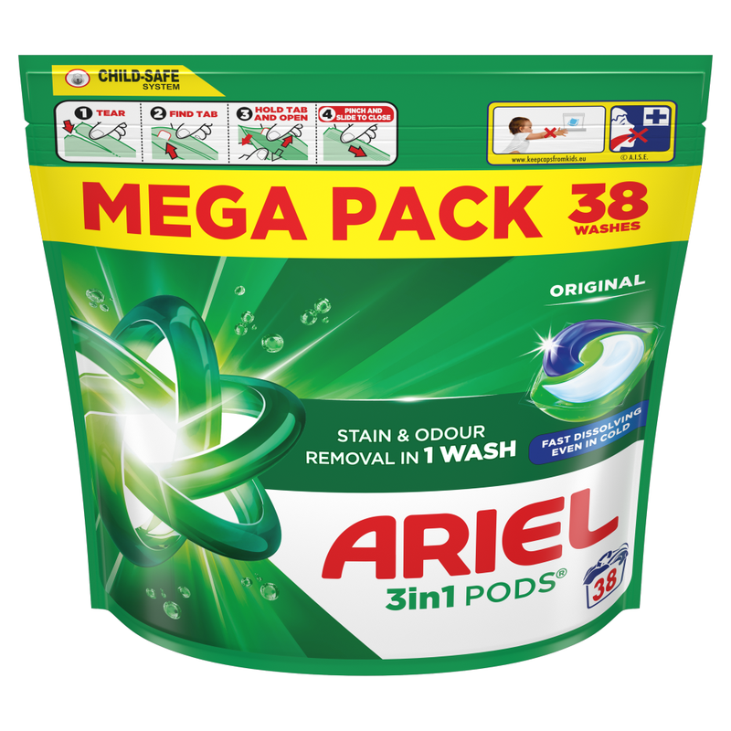 3in1 PODS, Washing Liquid Capsules 38 Washes