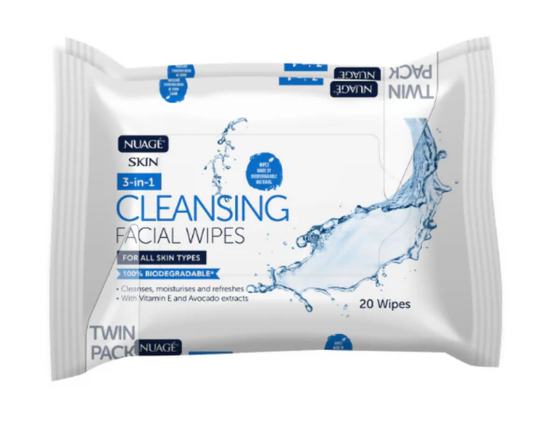 3-in-1 Cleansing Facial Wipes 20 Wipes