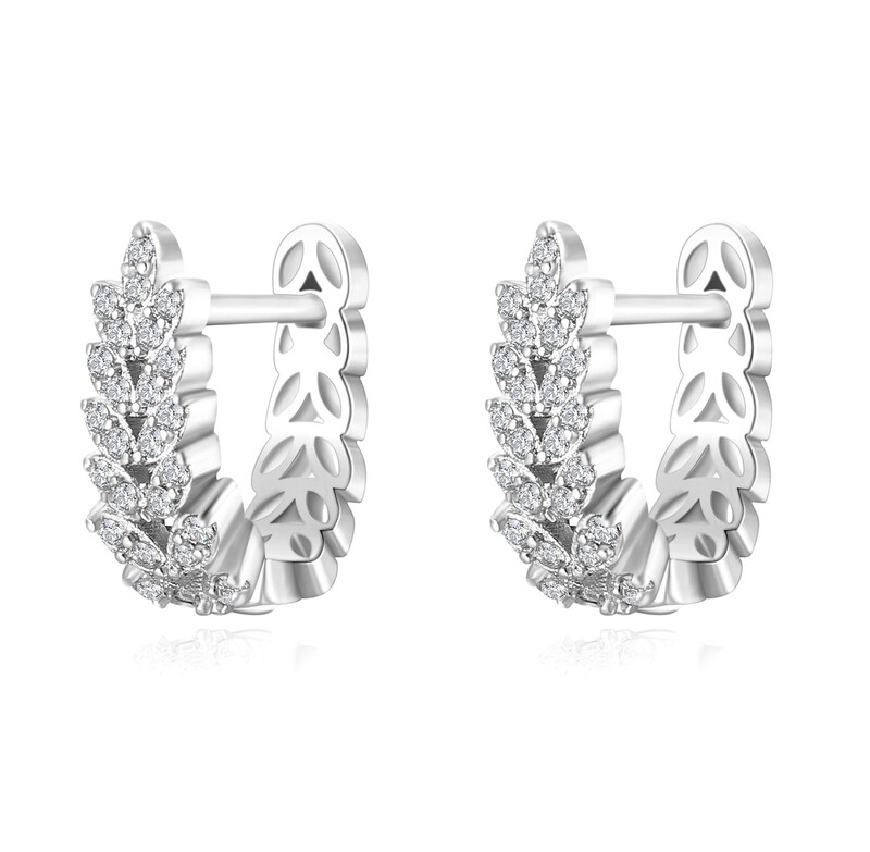 Cubic Zirconia Tiny Dainty Post Huggie Hoop Earrings