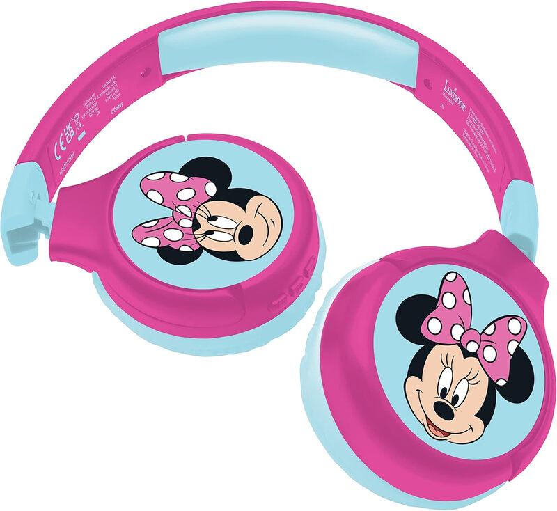 disney Minnie - 2-in-1 Wireless/Wired Kids Headphones - Pink/ Blue