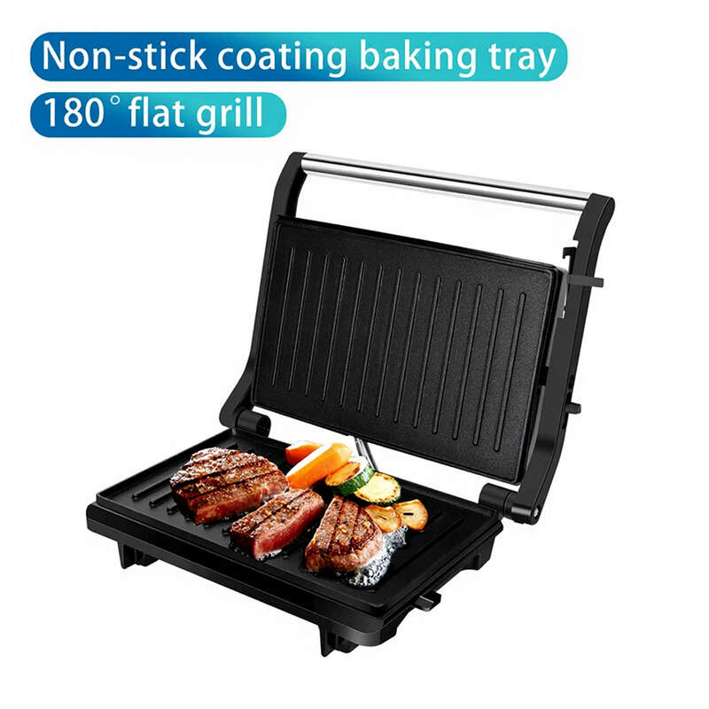 Aigostar panini maker contact grill antiaanbaklaag 800 W zilver VDE/York