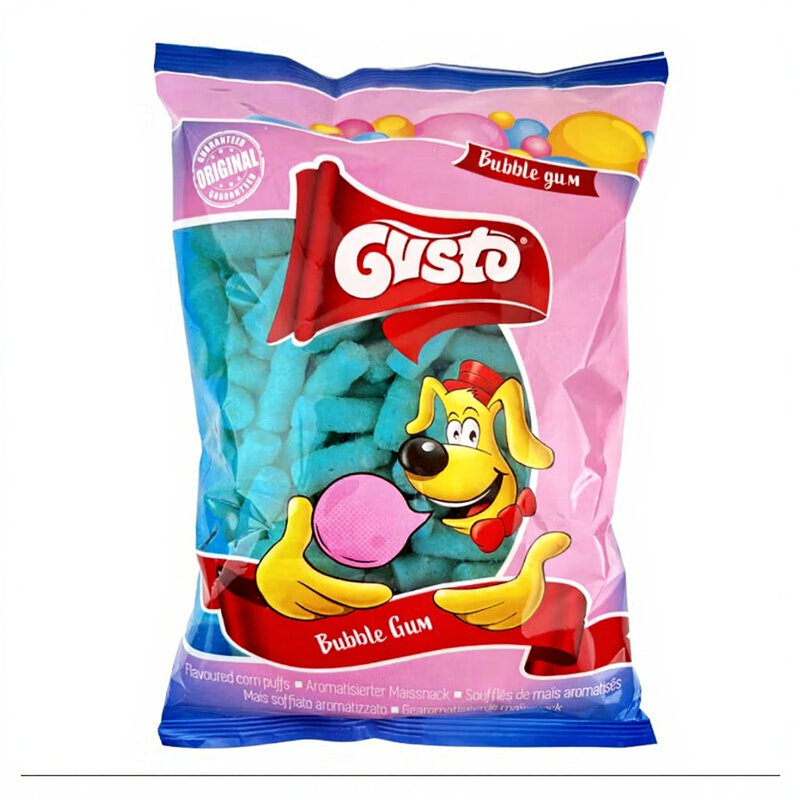 Gusto Bubblegum maïspuffs – zoete maïssnack met bubblegum (80 g)