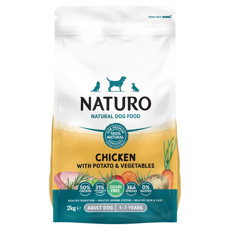 Natural Dog Food Chicken with Potato & Vegetables Adult Dog 1-7 Years 2kg