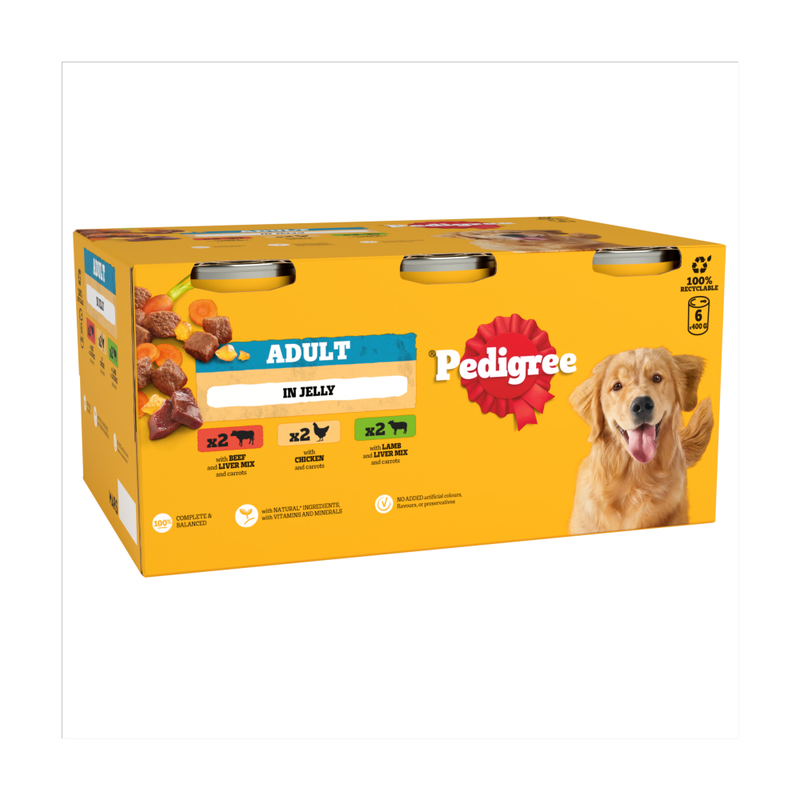 Adult Wet Dog Food Mixed Selection in Jelly 6 x 400g Can
