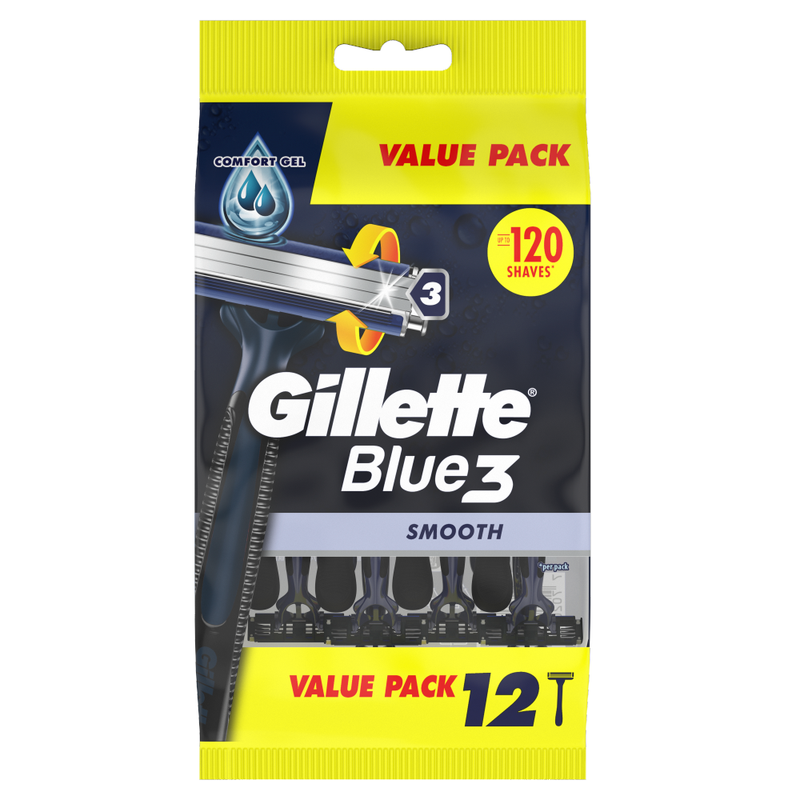 Blue3 Smooth Men's Disposable Razors 12 Pack