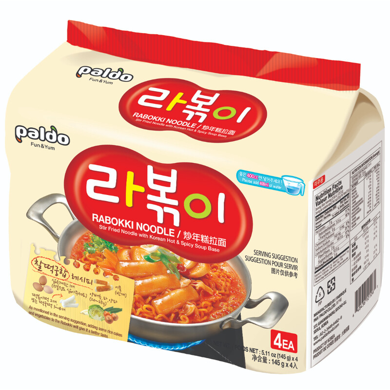 Rabokki 145g (4 pack) 八道辣炒年糕风味拉面 145g (4 连包)