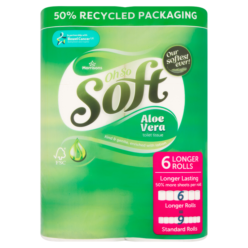 Oh So Soft Aloe Vera Toilet Tissue 6 Longer Rolls