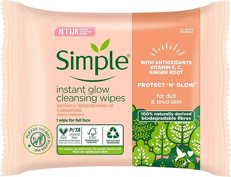 Face Wipes Bio Instant Protect & Glow 20 Wipes