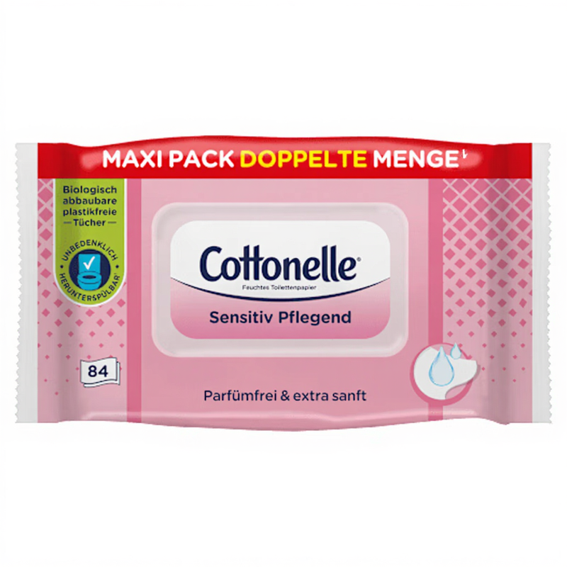 Cottonelle Sensitive Care Feuchttücher Maxi Pack 84 Stück