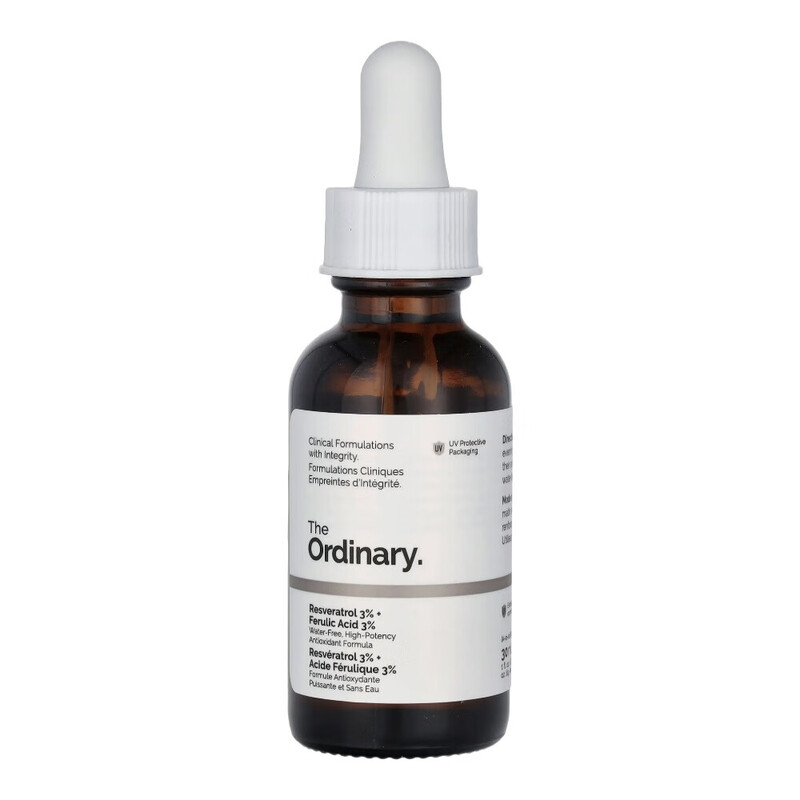 The Ordinary Resveratrol 3% + Ferulic Acid 3% Antioxidant Serum 30ml | Potent Face Serum for Protection Against Environmental Stressors