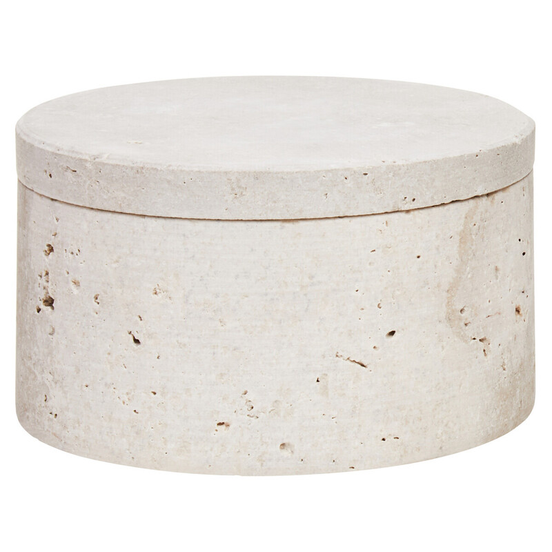 Fifty Five South Travertine Round Trinket Box