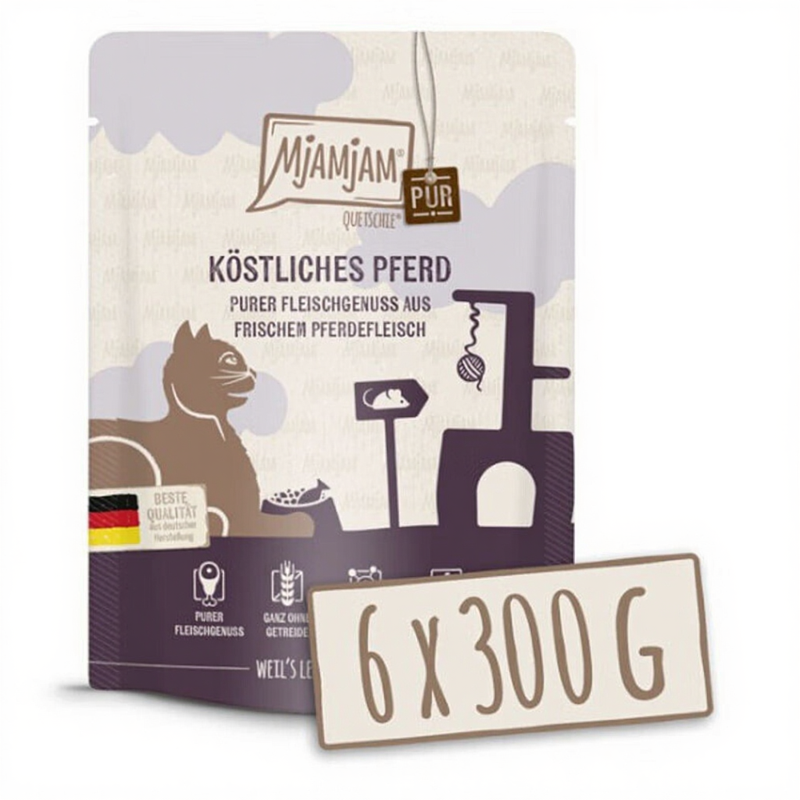 MjAMjAM - Quetschie - Pure Vleestraktatie - Puur Exquise Paardenvlees 300 g x 6