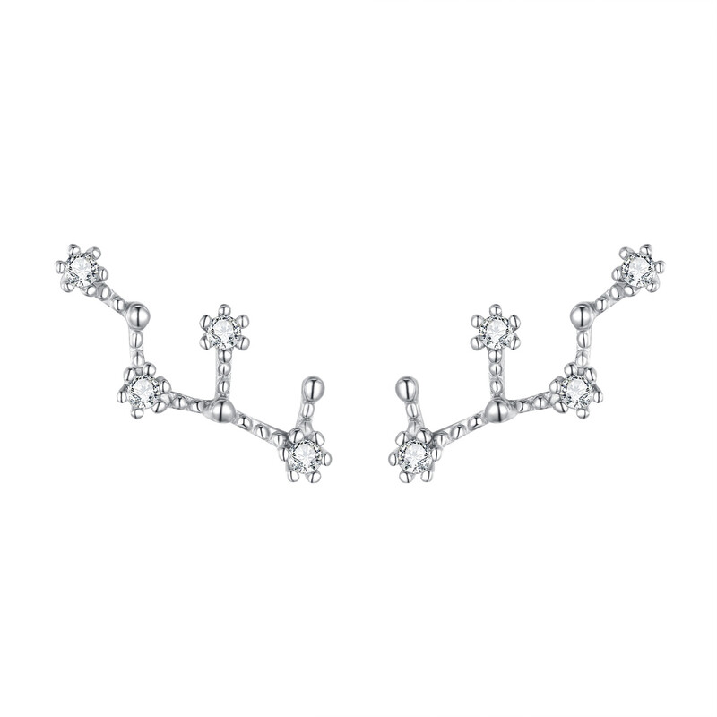 Virgo Zodiac Constellation Cubic Zirconia Stud Earrings