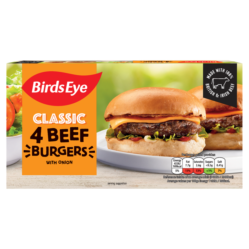 Birds Eye 4 Original Beef Burgers 227G