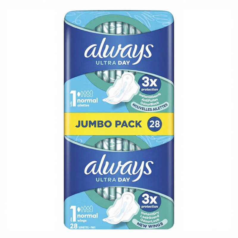 ALWAYS Ultra Bigpack Normal Plus - Serviettes Hygiéniques Taille 1 - 30 Unités