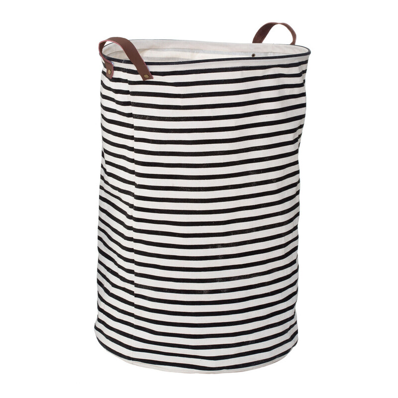 Stripe Black And Natural Laundry Bag