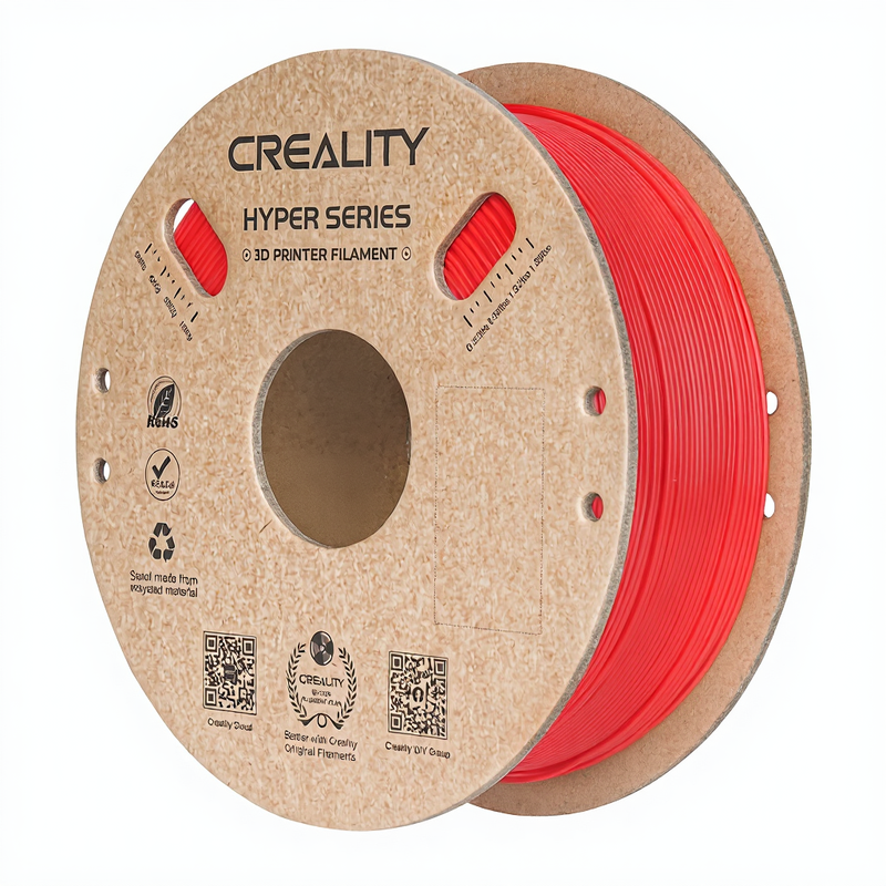 Creality Hyper PLA Rood 1 kg, Hoge snelheid 30-600 mm/s, Dimensie nauwkeurigheid +/-0,02 mm, Compatibel met de meeste FDM 3D-printers, 1 kg (2,2 lbs) spoel