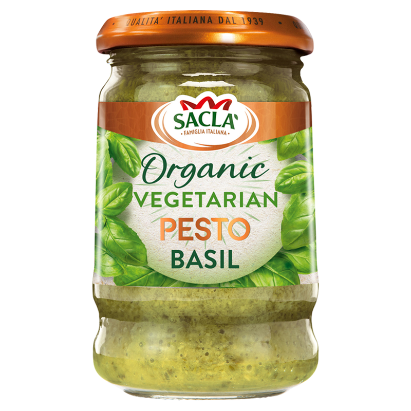 Sacla Organic Vegetarian Basil Pesto 190G