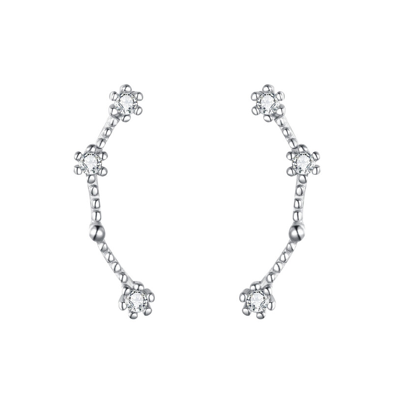 Aries Zodiac Constellation Cubic Zirconia Stud Earrings