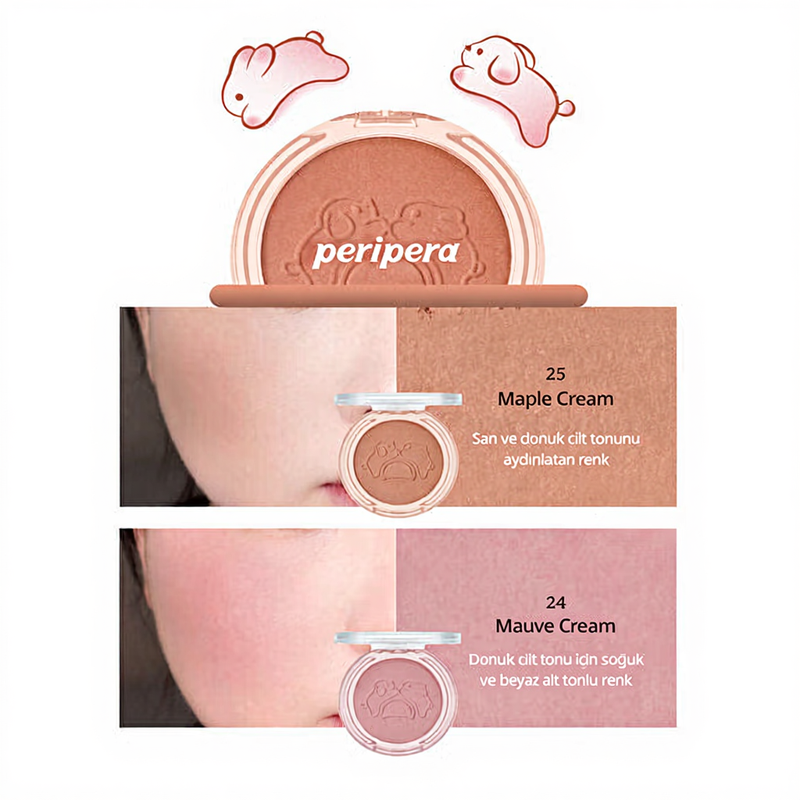 Peripera Pure Blushed Sunshine blush (Tteok-recept) 025 Maplecrème